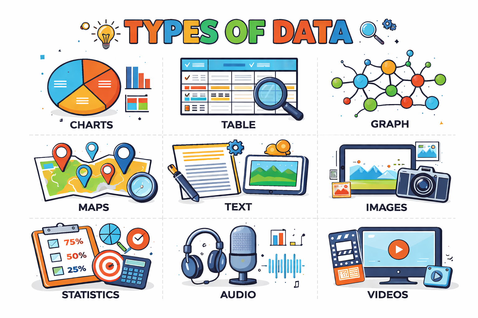 Image of different type of data